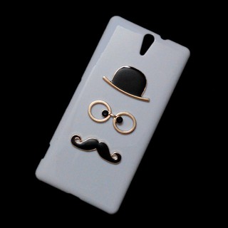 For Sony Xperia C5 3D Cute Hat Eyes Mustache Designed Back Hard Case Cover