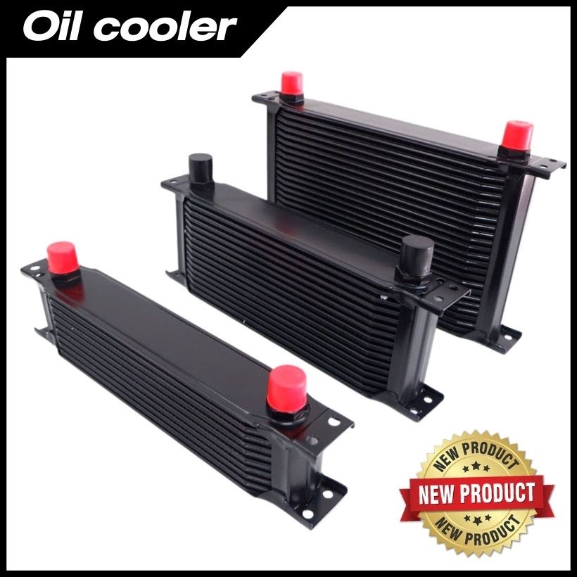oil cooler ออยแยก ออยคูลเลอร์ แผงออยเกียร์ (สีดำ) มี3ขนาด 10-16-25ชั้น หัวเกลียวAN10ใส่ได้ทั้งเครื่อง ออยเกียร์
