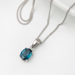 AR-Kang Collection***สร้อยคอ London Blue topaz (เงินแท้92.5%)