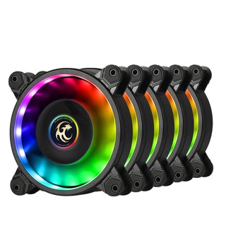 พัดลมระบายความร้อน Tsunami Protector 1263 Cooling Fan Pack*5 (Additional Package) ARGB Ready BLACK 12CM Multi-Functional Sound Sync  รับประกันสินค้า 1 ปี