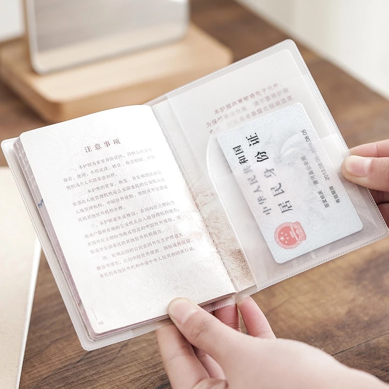 กระเป๋าใส่หนังสือเดินทาง PVC แบบใส กันน้ํา สําหรับใส่บัตรเครดิต