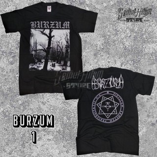 เสื้อยืดผ้าฝ้ายพิมพ์ลายแฟชั่น เสื้อยืด พิมพ์ลายวงดนตรี BURZUM BURZUM สีดํา