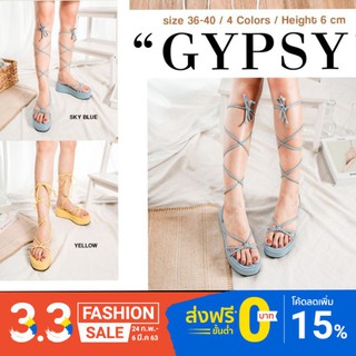 NEW!!!! มี4สี ส้นตึกพันขา GYPSY(สอบถามก่อนสั่งซื้อ)