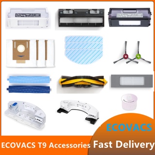 Ecovacs T9 อะไหล่แผ่นกรอง และแปรงลูกกลิ้ง แบบเปลี่ยน สําหรับเครื่องดูดฝุ่น Ecovacs Deebot Ozmo T8 T9