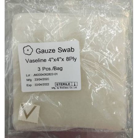 ผ้าก๊อซชุบวาสลีน สเตอร์ไรด์ 4"x4" Lintech (VaselineGauze,วัสดุสำหรับปิดแผล,ผ้าก๊อสชุบวาสลีน,ผ้าปิดแผลชุบวาสลีน)