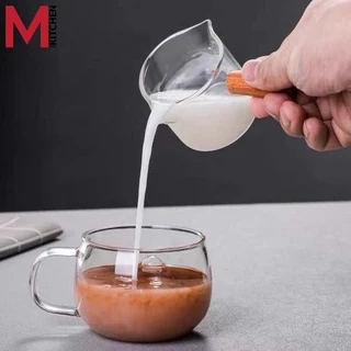 M KITCHEN MB75 แก้วตวงชงกาแฟ ด้ามจับไม้ ขนาด 75ml (A5)