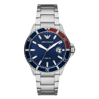 Emporio Armani นาฬิกาข้อมือผู้ชาย Diver Blue Dial Silver รุ่น AR11339