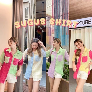 SUGUS SHIRT เสื้อเชิ๊ตผ้าอัดยับ สีลูกกวาด สดใส ใส่สบายไม่คัน แมทช์ง่าย