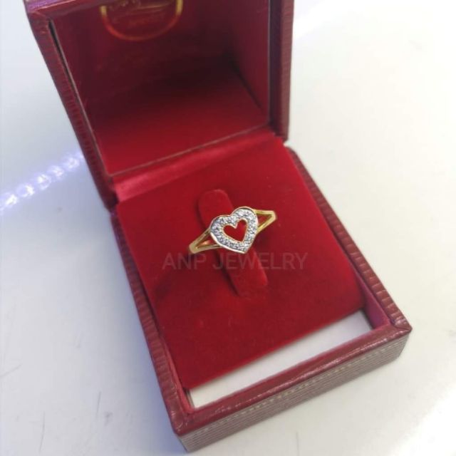 แหวนเพชรแท้​ น้ำสวย​ เพชร​ 0.10ct​/10เม็ด​  F  color​ vvs​ Gold90% 1.9g