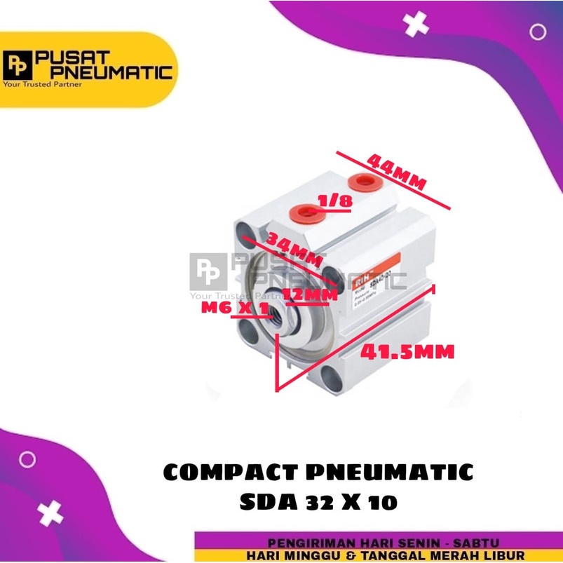 PNEUMATIC COMPACT CYLINDER sda32X10 / SDA 32 X 10