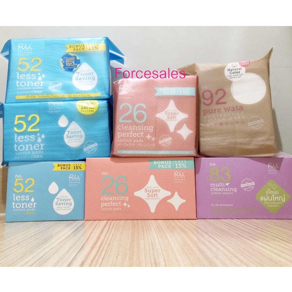 RII 52 สำลีแผ่น Less Toner Cotton Pads Bonus Pack / Rii 26 Cleans Perfect Cotton Pads / Rii Pure Wat