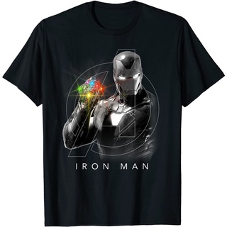 เสื้อยืด พิมพ์ลายโลโก้ Marvel Avengers Endgame Glowing Stones สําหรับผู้ใหญ่S-5XL