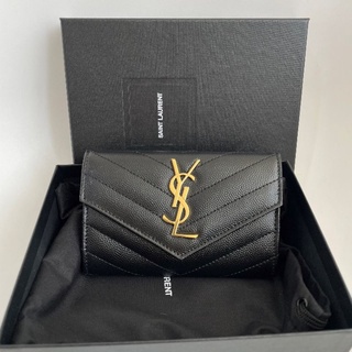 (พร้อมส่ง)*New*YSL card holder สีดำทอง