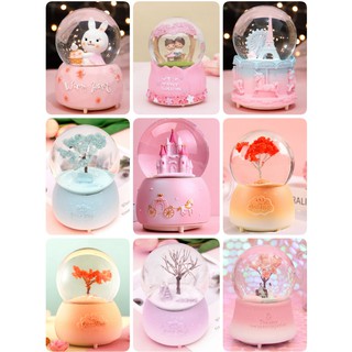 Snowball Music box กล่องดนตรีหิมะ คริสตัลบอล มีเสียงดนตรี แถมฟรี! ถ่าน AAA 3 ก้อน​ (หลายหลายรูปแบบ&amp;หลากสี)​