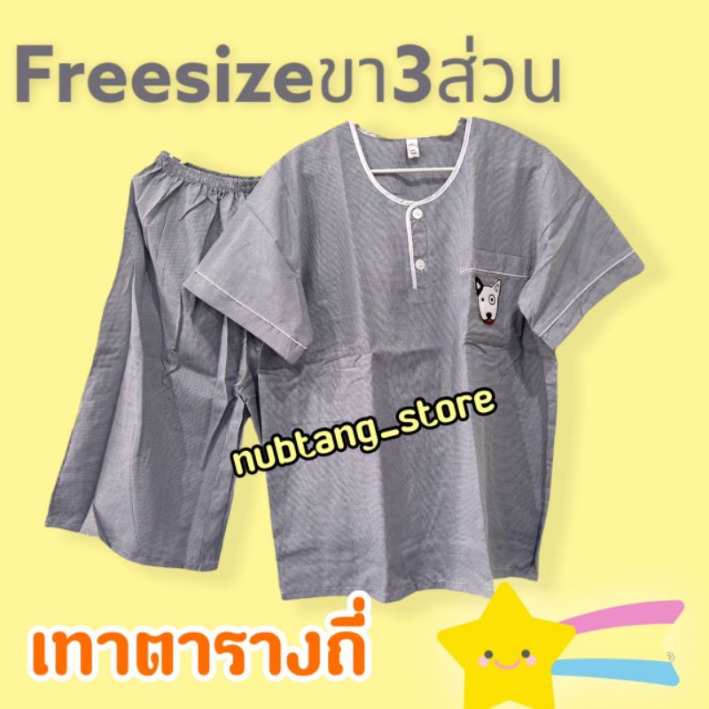 ชุดนอนผู้ใหญ่p+p ผ้าชิโนริ (ฟรีไซส์) คอกลมสวมหัว ขาสามส่วน แขนสั้น ราคา ถูกที่สุด ดีลบีเคเค แกลเลอรีภาพที่ 5