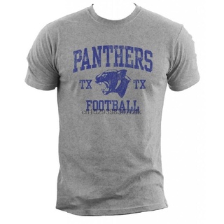 เสื้อยืด พิมพ์ลายภาพยนตร์ Friday Night Lights Panther Arch Football สีเทา สําหรับผู้ใหญ่สามารถปรับแต่งได้