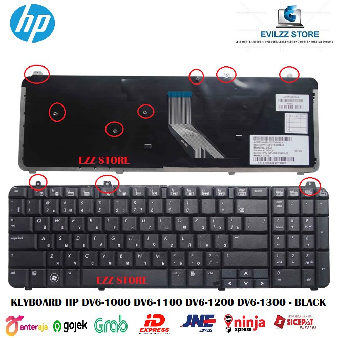 HP PAVILION DV6 DV6-1000 DV6-100 DV6-1200 DV6-6300 DV6-400 DV6-2000 DV6-2100 DV6T-1000 คีย์บอร์ด