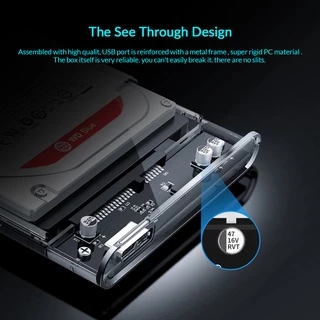 ORICO HDD Enclosure 2.5 นิ้วโปร่งใส USB3.0 ฮาร์ดไดรฟ์รองรับ 4TB SATA HDD SSD สําหรับ 7-9.5 มม. (2139U3)