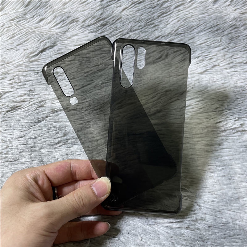 เคสโทรศัพท์ใสสีดําไร้กรอบแข็งบางเฉียบสําหรับ Huawei P30 Pro Slim PC ฝาครอบโปร่งใส
