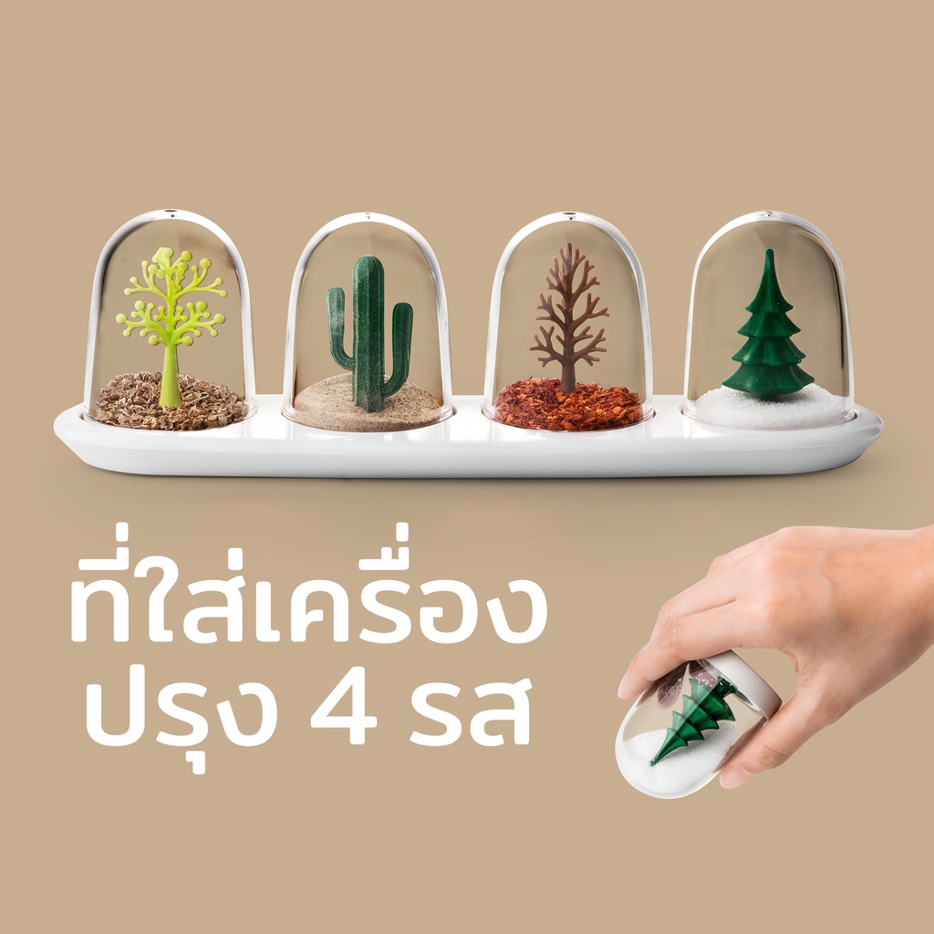 Four seasons spice shakers ที่ใส่ชุดเครื่องปรุงรส เกลือพริกไทย ดีไซน์  4 ฤดูกาล Qualy (ควอลี่)