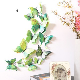 🎀Available🎀12PCS Decorations Double Wings Magnet Butterflies Decor Removable