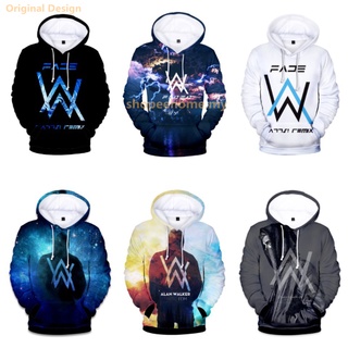 ขายดี Alan Walker DJ เสื้อกันหนาวลําลอง แขนยาว มีฮู้ด ทรงหลวม พิมพ์ลาย 3D สไตล์ยุโรป อเมริกา สําหรับผู้ชาย ผู้หญิง ทุกเพศ