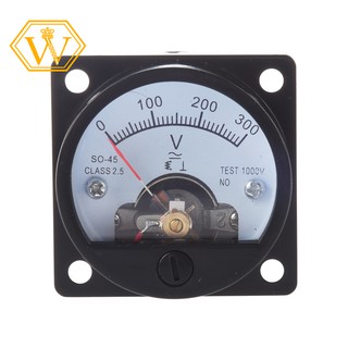 ☀Ready Stock☀AC 0-300V Round Analog Dial Panel Meter Voltmeter Gauge Black