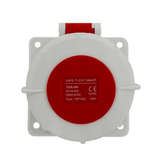 Safe-T-Cut Smart : Panel Mounted Socket (IP67) 3P+N+E : Angle 5P NP5542 125A/400V 6h