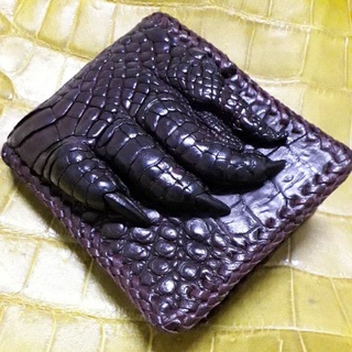 กระเป๋าสตางค์ หนังจระเข้ Unisex crocodile bifold wallet สีธรรมชาติ