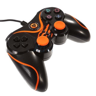 NUBWO Dual Shock จอยเกมส์ USB Joy รุ่น NJ-25 (สีส้มดำ) Orange /Black #340