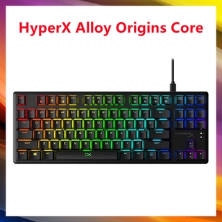 HyperX Alloy Origins Core แกนอัลลอย - คีย์บอร์ดเกมมิ่ง ไร้กุญแจ ไฟควบคุมซอฟต์แวร์ และการปรับแต่ง Mro ฟอร์มแฟกเตอร์ ขนาดกะทัดรัด ไฟแบ็คไลท์ RGB LED