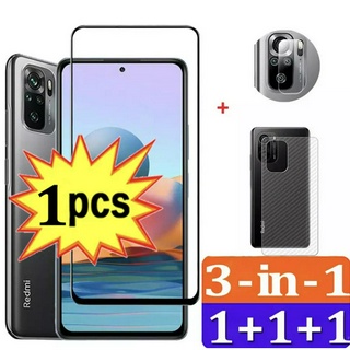 ฟิล์มXiaomi Redmi Note10 4G/5G/Note10s/Note10pro แป็นชุด3in1 ฟิล์มเลนส์กล้อง ฟิล์มกระจกเต็มจอ ฟิล์มหลัง ฟิล์มขอบดำ