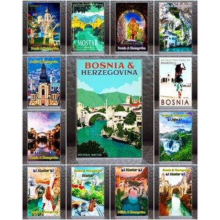 แม่เหล็กติดตู้เย็น กรอบ อะครีลิค บอสเนีย 2×3 นิ้ว ของฝาก ของที่ระลึก Souvenir Acrylic Fridge Magnet Bosnia A1 2x3"