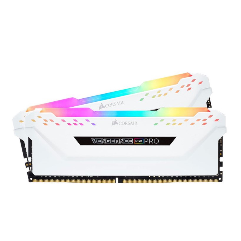 CORSAIR 16GB (8GBx2) DDR4/3600 RAM PC (แรมพีซี) VENGEANCE PRO RGB (WHITE) (CMW16GX4M2D3600C18W)