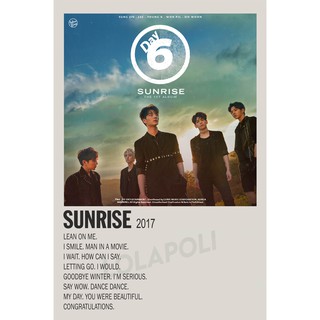 โปสเตอร์ ลายปกอัลบั้ม Sunrise ศิลปิน Day6