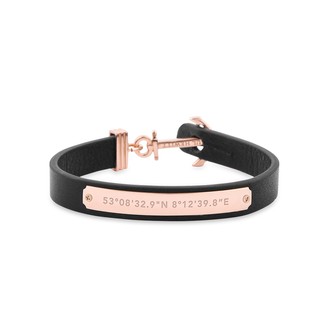 Paul Hewitt Anchor Bracelet Signum Coordinates IP Rose Gold Black