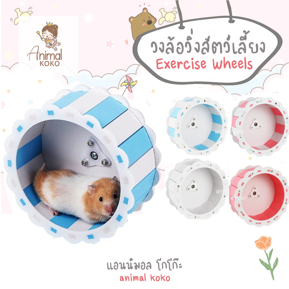 [Animal KOKO] 15-19-22 cm วงล้อหนูแฮมสเตอร์ รุ่นทานตะวัน เสียงเงียบ สำหรับถีบจักร ของเล่นหนูแฮมสเตอร์