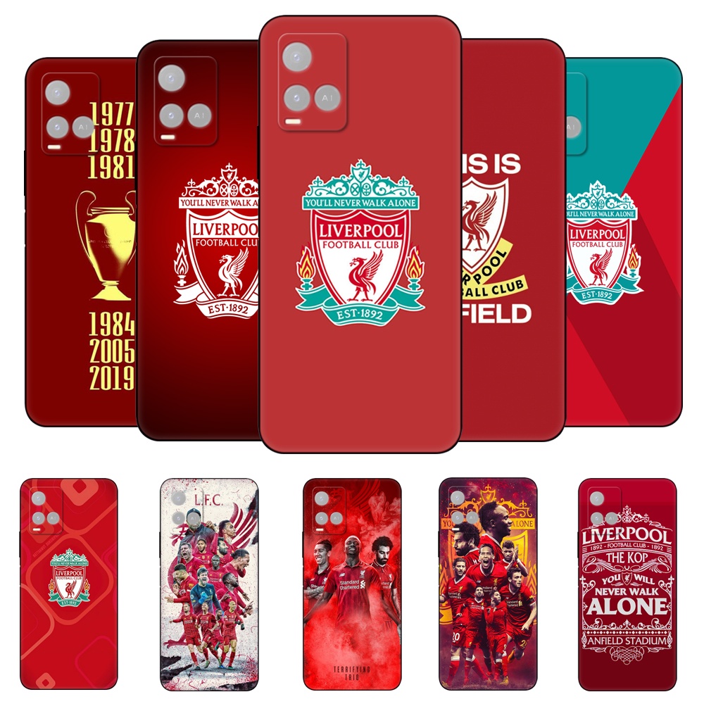 เคสโทรศัพท์มือถือ ซิลิโคนนิ่ม Tpu ลายฟุตบอล Merseyside สีดํา สําหรับ vivo V21 V21e 4G 5G Y21 Y21S Y32 Y33S 4G Y73 2021 Y21E Y21t