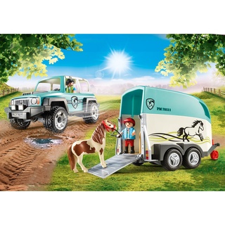 Playmobil 70511 Pony Farm Car with Pony Trailer แอ็คชั่นฟิกเกอร์ โพนีฟาร์ม รถกระบะพร้อมรถพ่วงโพนี่