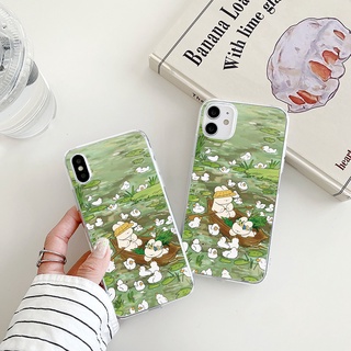 Rabbit rafting เคสไอโฟน 12 promax 14 plus 8 พลัส cute iPhone 11 12 7 8 plus se2020 13 pro max  case Xr Xs X max เคส นิ่ม