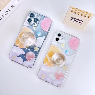 พร้อมส่ง🪐 Case เคส เคสมือถือ เคสโทรศัพท์ เคสนิ่ม เคสใสอวกาศ+holderกลม Galaxy