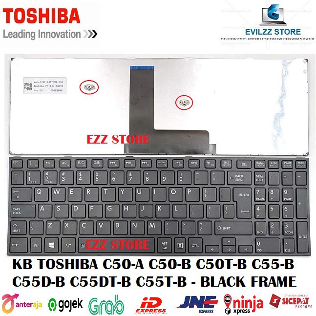 TOSHIBA คีย์บอร์ด C55B MP-13R93US-698 PK1315H2A00 NSK-VA0SC 01 9Z.NBDSC.01D 9Z.NBPSC.001 กรอบสีดํา