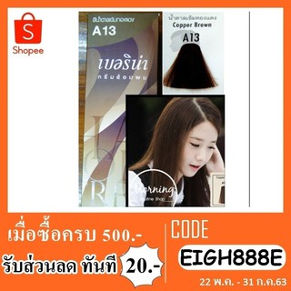 Berina A13 สีย้อมผมเบอริน่า สี น้ำตาลเข้มทองเเดง