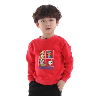 เสื้อกันหนาวผ้าฝ้าย แขนยาว พิมพ์ลายการ์ตูน Paw Patrol  แฟชั่นสำหรับเด็ก มีให้เลือก 10 สี 90-130cm