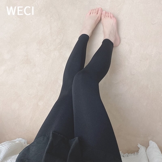 【พร้อมส่ง】WECI กางเกงเลกกิ้ง เอวสูง ผ้ากํามะหยี่ 200D ไร้รอยต่อ สีดํา สําหรับผู้หญิง ใส่เล่นโยคะ ฟิตเนส ยิม