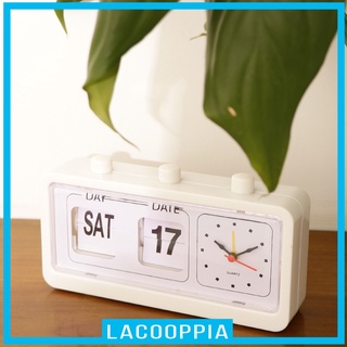 [Lacooppia] นาฬิกาปลุกปฏิทินสามปุ่มกดสามปุ่มกดสีขาว