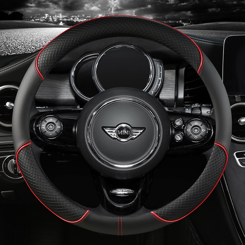 หนังไมโครไฟเบอร์พวงมาลัยรถสําหรับ MINI Cooper R50 R55 R56 F57 Clubman Countryman Clubvan Coupe รถอุปกรณ์เสริม
