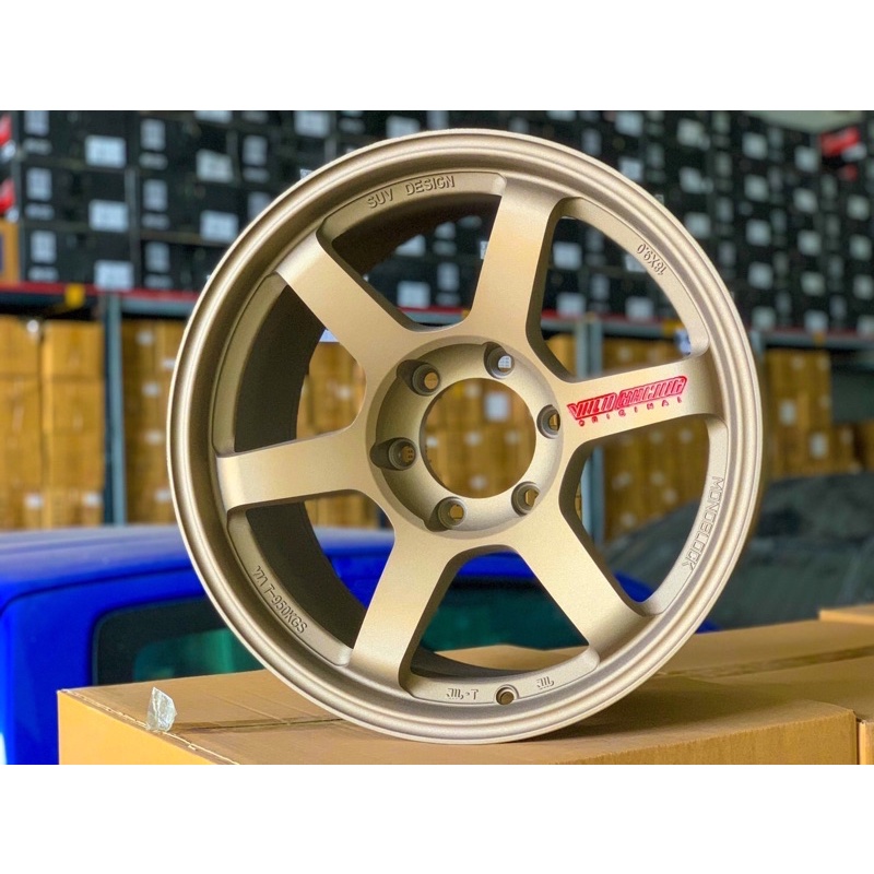 ล้อแม็ก TE37  SUV ก้านยกสีทอง ขอบ 18 นิ้ว 6 รู กว้าง 9.0 จำนวน 1 ชุด 4 ล้อ (ยกชุด)