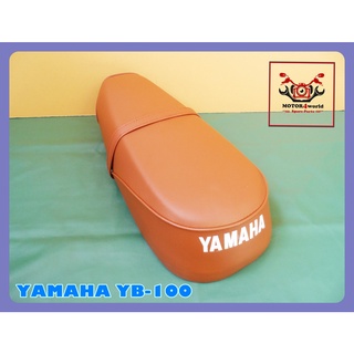 YAMAHA YB100 DOUBLE SEAT COMPLETE "BROWN" with "RED" STITCHING // เบาะ เบาะมอเตอร์ไซค์ สีน้ำตาล ผ้าเรียบ ด้ายแดง