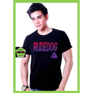 rudedog เสื้อคอกลม  ชาย หญิง  รุ่น fast lane สีดำ